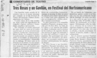 Tres rosas y un gavilán, en Festival del Norteamericano  [artículo] Leopoldo Pulgar I.