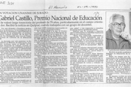 Gabriel Castillo, Premio Nacional de Educación  [artículo].