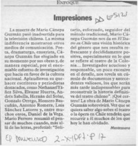 Impresiones  [artículo] Mentessana.