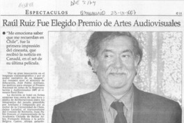 Raúl Ruiz fue elegido premio de artes audiovisuales