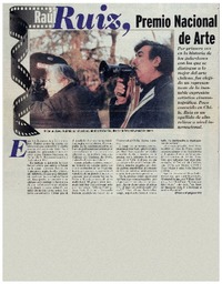 Raúl Ruiz, Premio Nacional de Arte