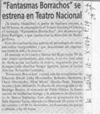 "Fantasmas borrachos" se estrena en Teatro Nacional  [artículo].