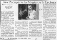 Para recuperar la magia de la lectura  [artículo].