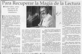 Para recuperar la magia de la lectura  [artículo].