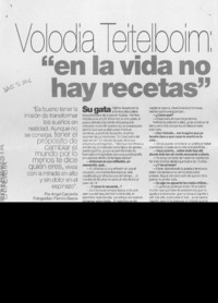 Volodia Teitelboim, "en la vida no hay recetas"  [artículo] Angel Carcavilla.