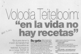 Volodia Teitelboim, "en la vida no hay recetas"  [artículo] Angel Carcavilla.