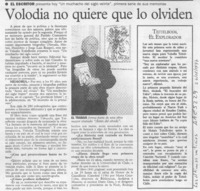Volodia no quiere que lo olviden  [artículo].