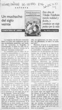 Un muchacho del siglo veinte  [artículo] Milton Aguilar.