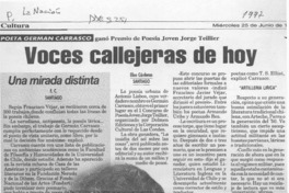 Voces callejeras de hoy  [artículo] Elisa Cárdenas.