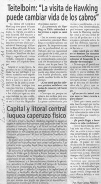 Teitelboim, "La visita de Hawking puede cambiar vida de los cabros"