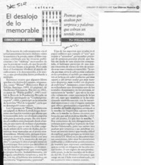 El desalojo de lo memorable  [artículo] Milton Aguilar.