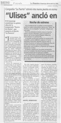 "Ulises" ancló en la Estación Mapocho  [artículo].