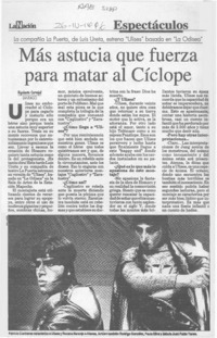 Más astucia que fuerza para matar al cíclope  [artículo] Rigoberto Carvajal.