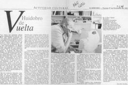 Huidobro de vuelta  [artículo] Lourdes Andrés.