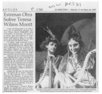 Estrenan obra sobre Teresa Wilms Montt  [artículo].