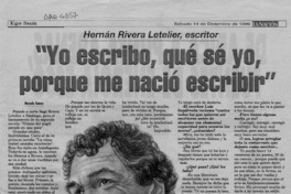 "Yo escribo, que sé yo, porque me nació escribir"  [artículo] Marcela Ramos.