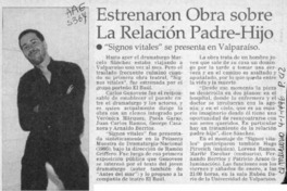 Estrenaron obra sobre la relación padre-hijo  [artículo].