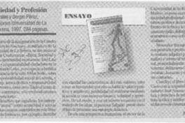 Etica, sociedad y profesión  [artículo] Mario Tomás Schilling F.