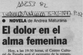 El Dolor en el alma femenina  [artículo].
