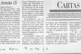 Arteche (I)  [artículo] Walter Garib.