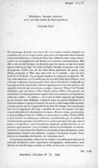 Huidobro, Neruda y Arteche, tres y un solo modo de decir poéticos