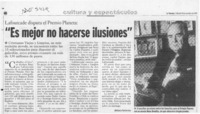"Es mejor no hacerse ilusiones"  [artículo] Bárbara Partarrieu.