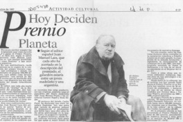 Hoy deciden premio Planeta