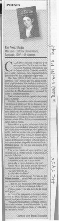 En voz baja  [artículo] Gastón Von Dem Bussche.