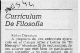 Currículum de filosofía