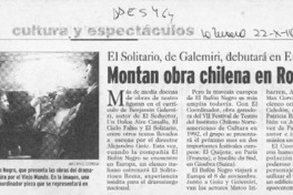 Montan obra chilena en Roma  [artículo].