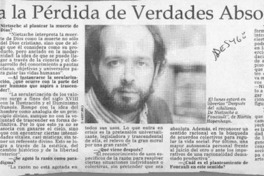 Frente a la pérdida de verdades absolutas  [artículo] Carolina Andonie Dracos.