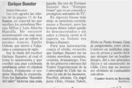 Enrique Bunster  [artículo] Carmen Gaete de Bunster.
