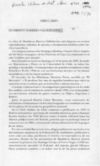 Humberto Barrera Valdebenito  [artículo] René Peri Fagerstrom.