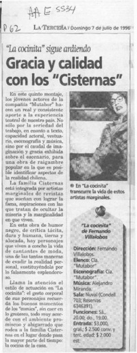 Gracia y calidad con los "Cisternas"  [artículo].