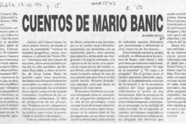 Cuentos de Mario Banic  [artículo] Ramiro Rivas.