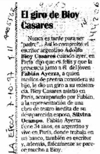 El Giro de Bioy Casares  [artículo].