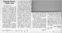 Responde Arteche a Walter Garib  [artículo] Miguel Arteche.