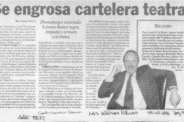 Se engrosa cartelera teatral  [artículo] Carmen Mera O.