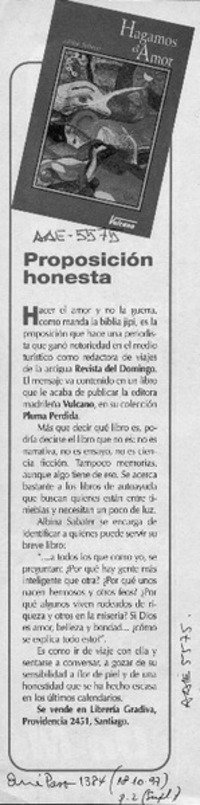 Proposición honesta  [artículo].