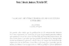 "Nupcias", sentido y forma en su contexto literario
