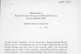 Homenaje a Roque Esteban Scarpa en el Día del Idioma