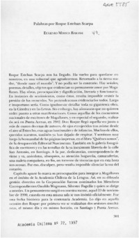 Palabras por Roque Esteban Scarpa  [artículo] Eugenio Mimica Barassi.