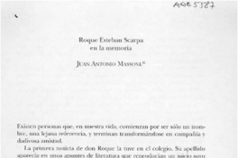Roque Esteban Scarpa en la memoria  [artículo] Juan Antonio Massone.