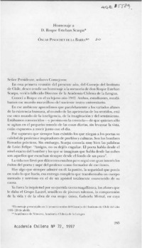Homenaje a D. Roque Esteban Scarpa  [artículo] Oscar Pinochet de la Barra.