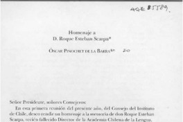 Homenaje a D. Roque Esteban Scarpa  [artículo] Oscar Pinochet de la Barra.