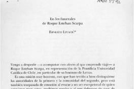 En los funerales de Roque Esteban Scarpa  [artículo] Ernesto Livacic.
