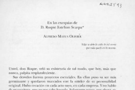 En las exequias de D. Roque Esteban Scarpa  [artículo] Alfredo Matus Olivier.