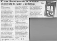 Primer libro de un nieto de escritores, una novela de exilios y nostalgias