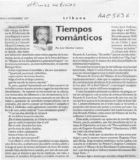 Tiempos románticos  [artículo] Luis Sánchez Latorre.