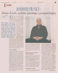 Jodorowsky, además de todo, tarotista, psicomago y psicogenealogista